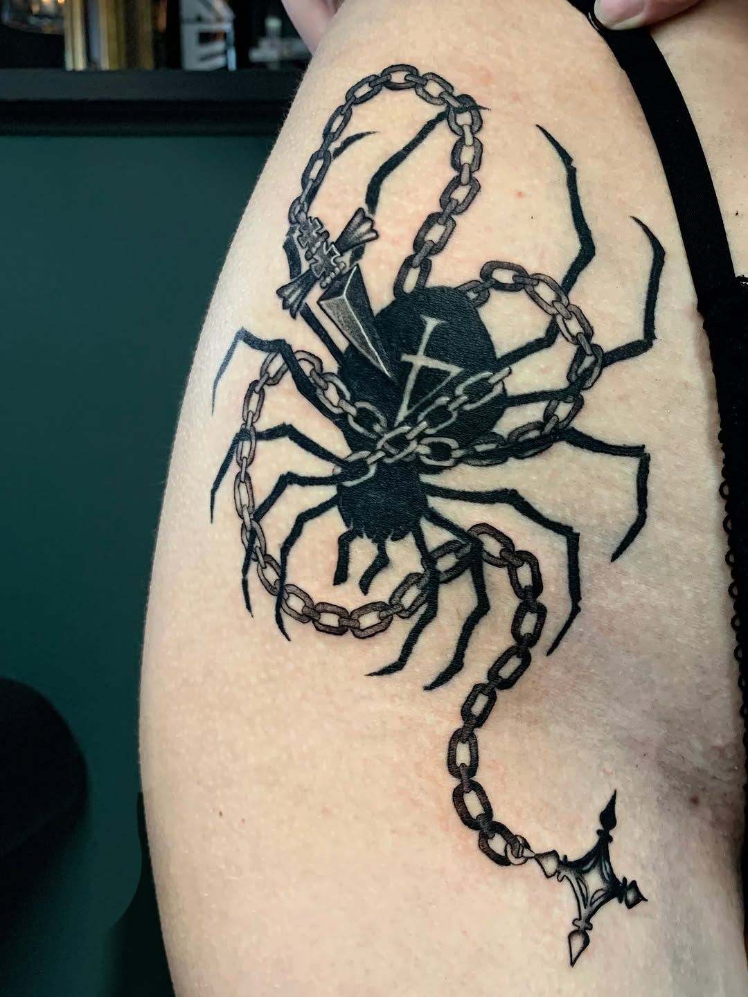 Tattoo by @kerostene — blackwork, black_and_grey