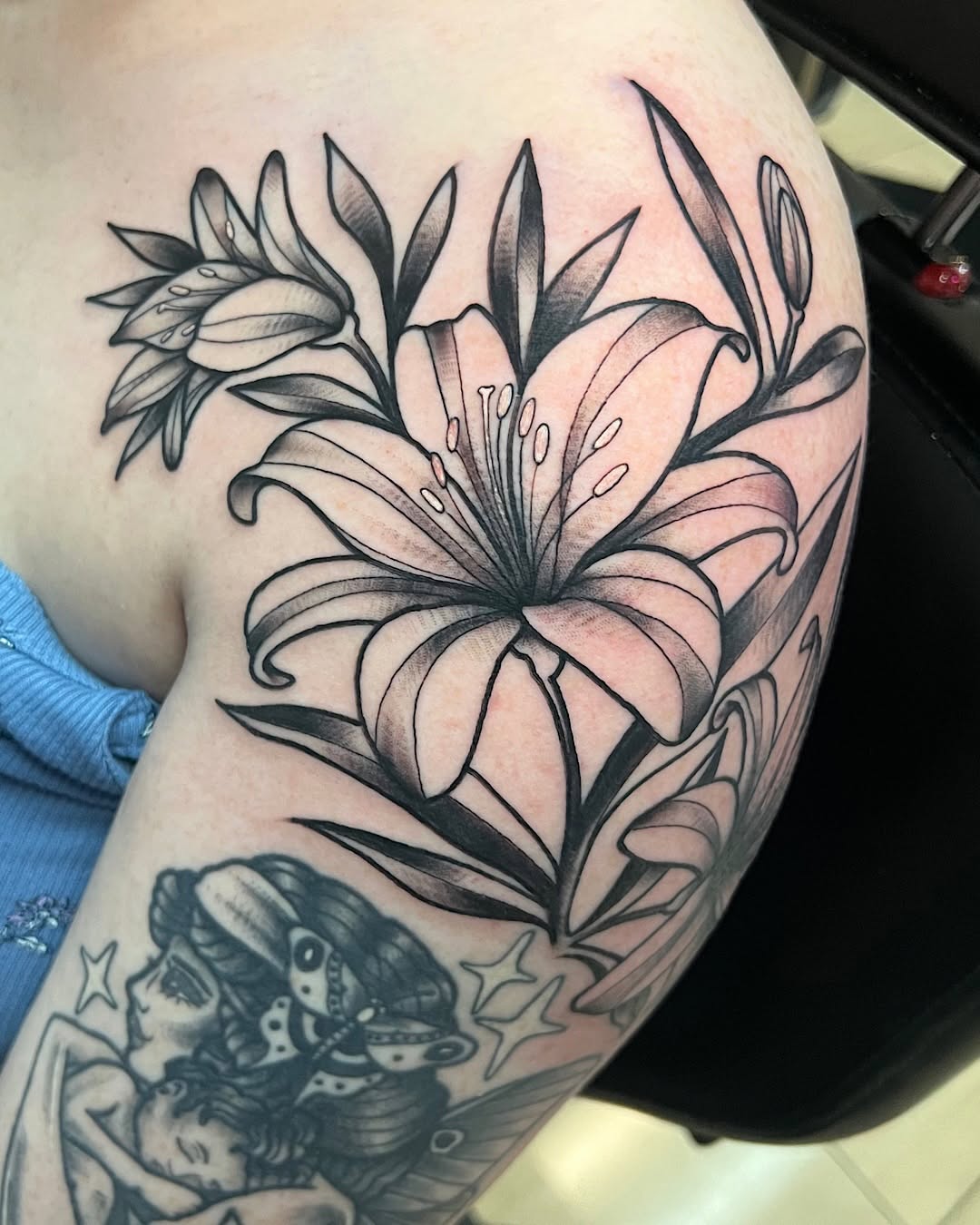 Tattoo by @sharon_skinart — black_and_grey, realism