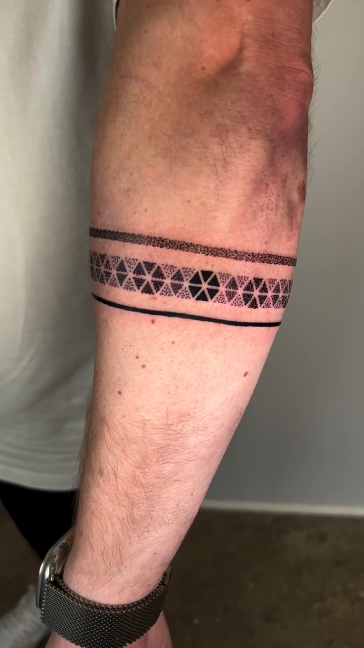 Tattoo by @sharon_skinart — geometric, lettering_script