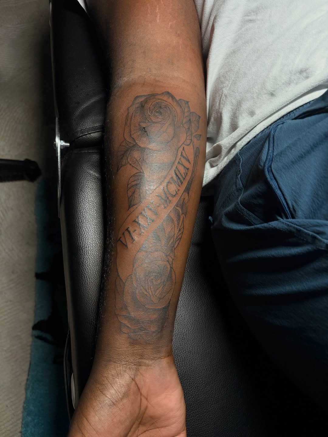 Tattoo by @winniinks — black_and_grey, lettering_script
