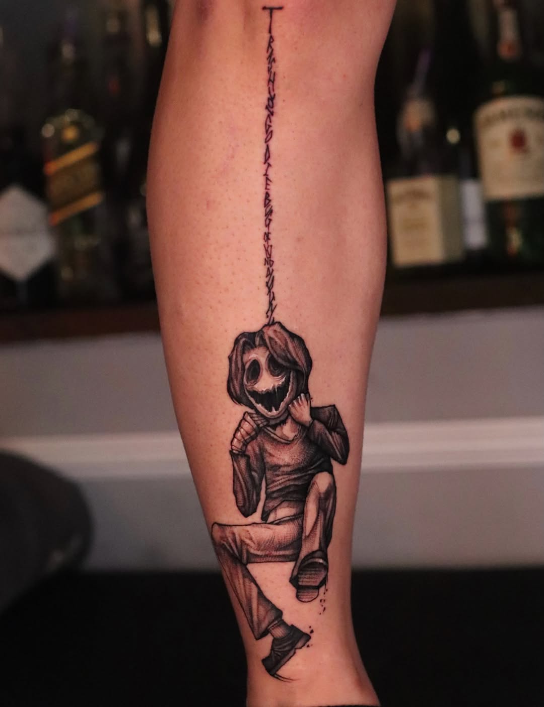 Tattoo by @tattooist_twoface — black_and_grey, lettering_script