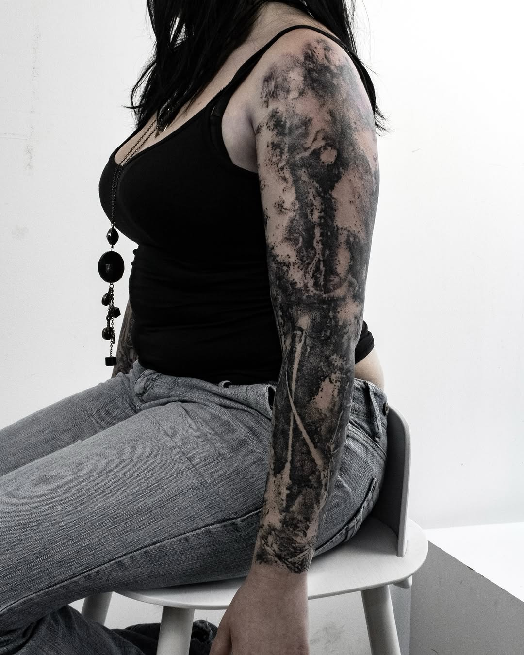 Tattoo by @9ti_________ — blackwork, dotwork