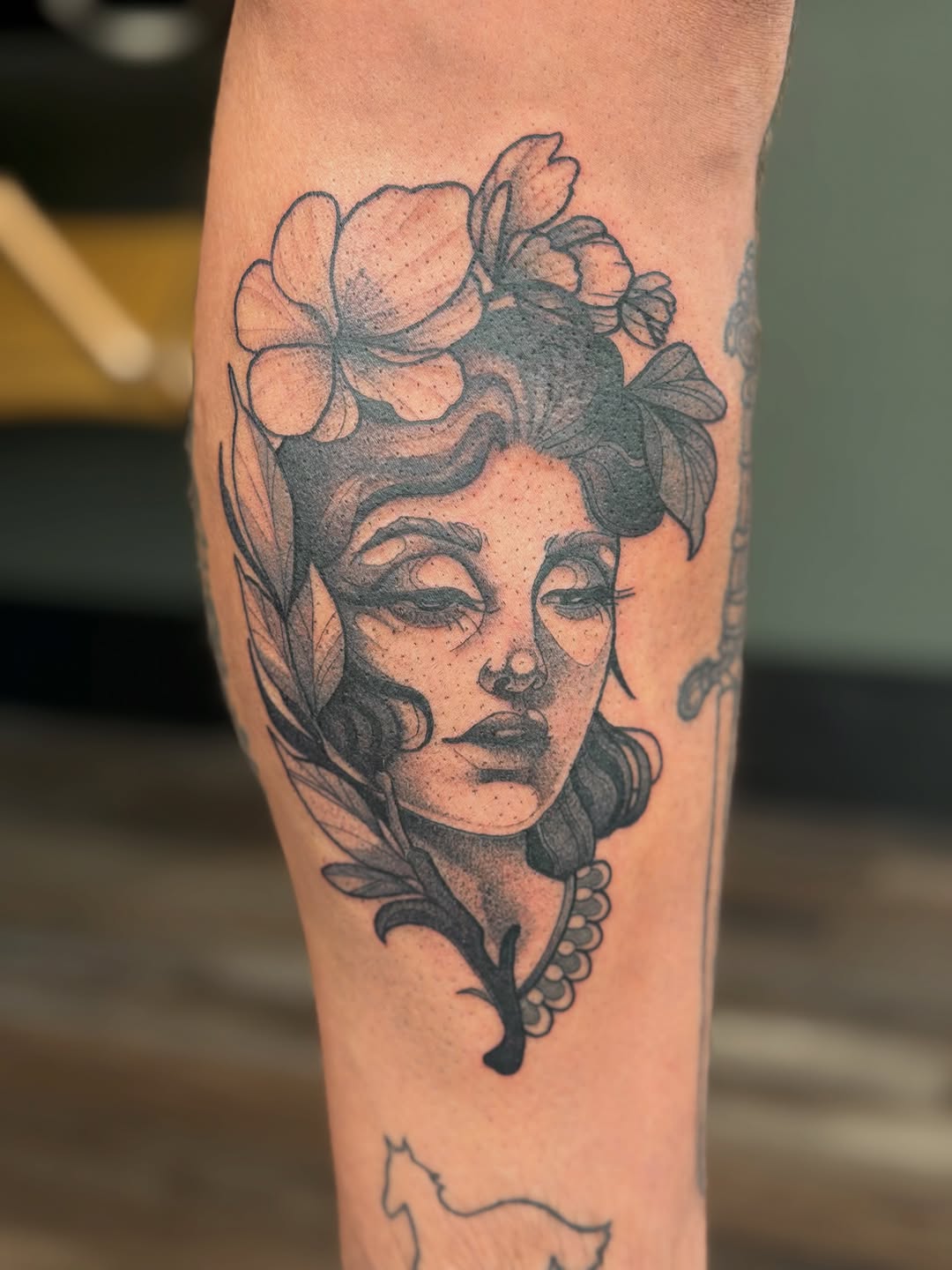 Tattoo by @loveyoutodeathtattoo — black_and_grey, realism