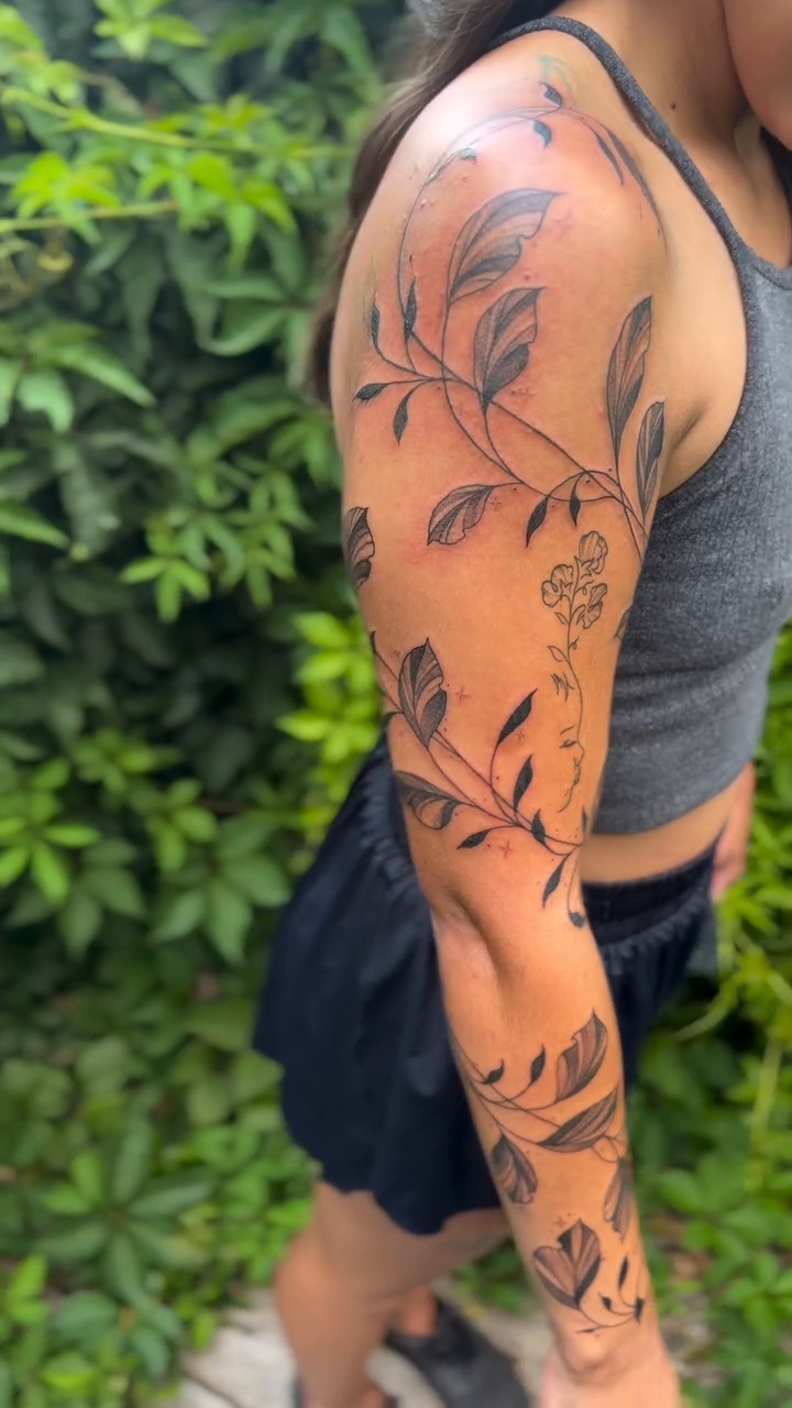Tattoo by @chaotic_zen_arts — fine_line, black_and_grey