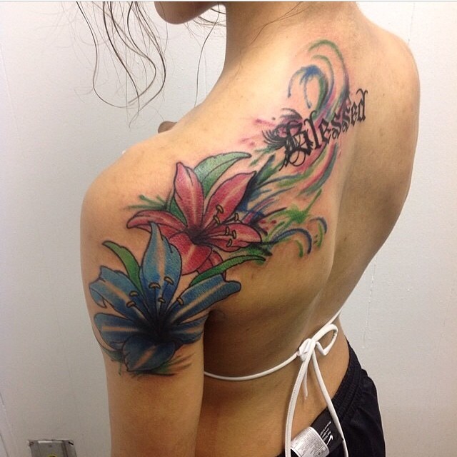 Tattoo by @dna_tattoo — watercolor, lettering_script