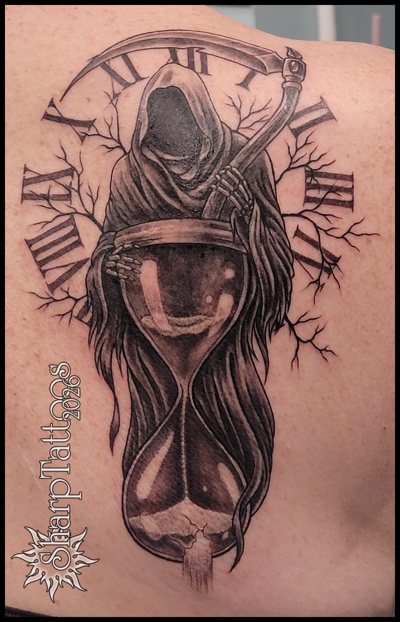 Tattoo by @sharptattoos — black_and_grey, realism