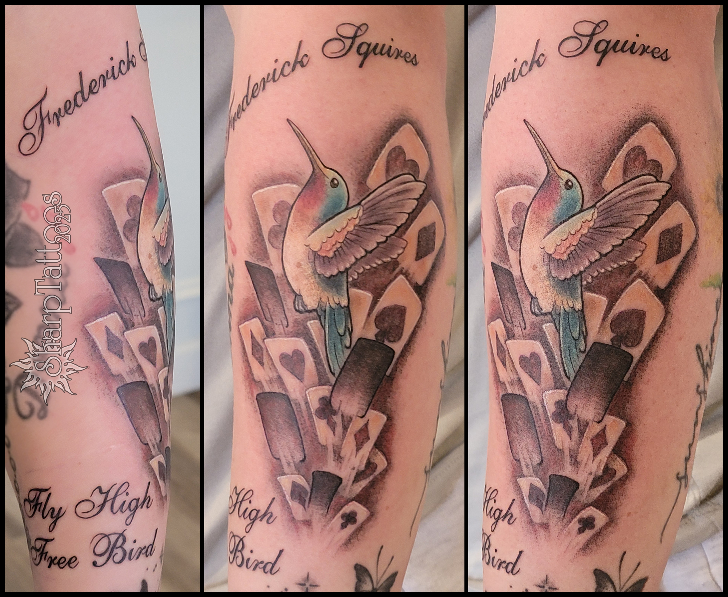 Tattoo by @sharptattoos — lettering_script, black_and_grey